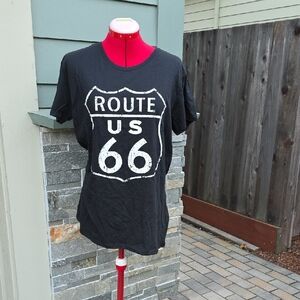 Black Route 66 Graphic T-Shirt